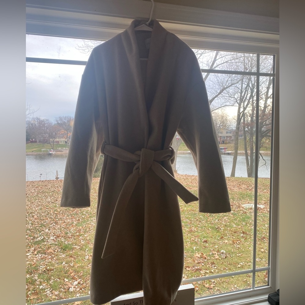 Cyrus long tan coat